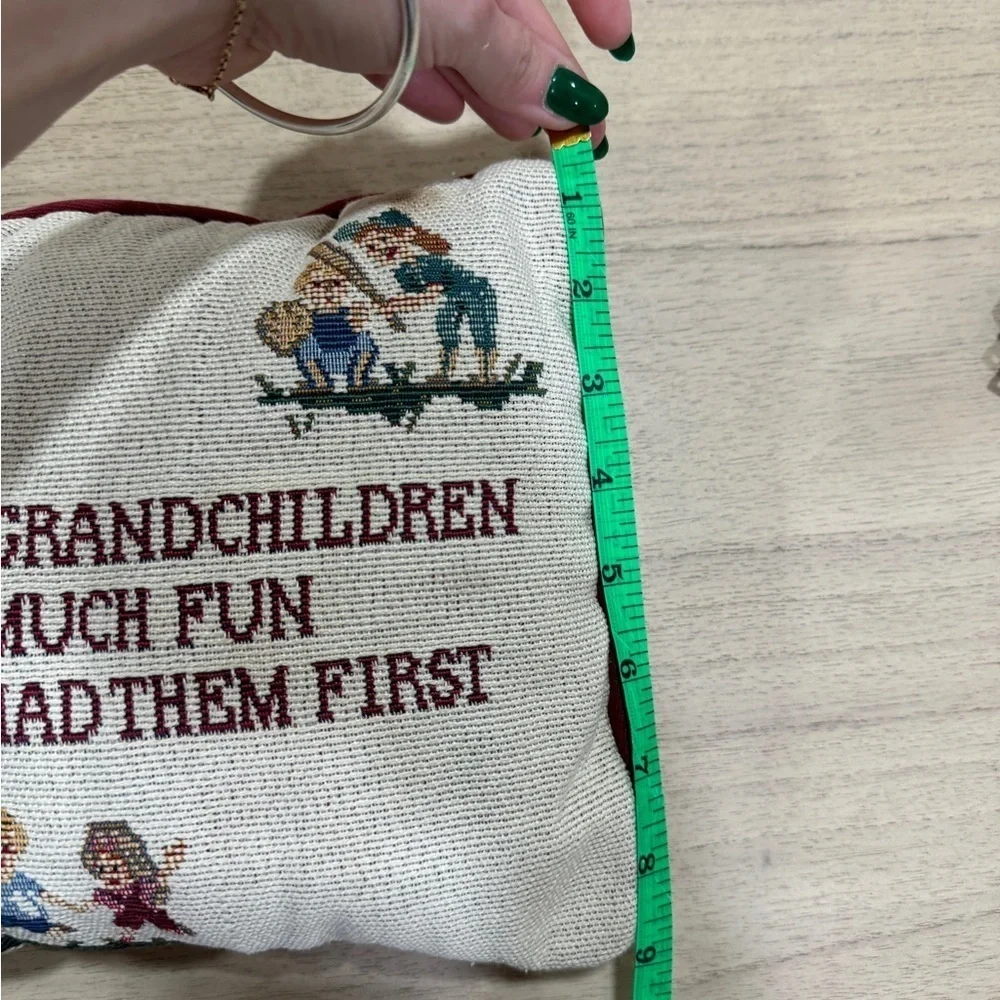 Vintage Grandchildren needlepoint pillow funny grandmother grandparents accent